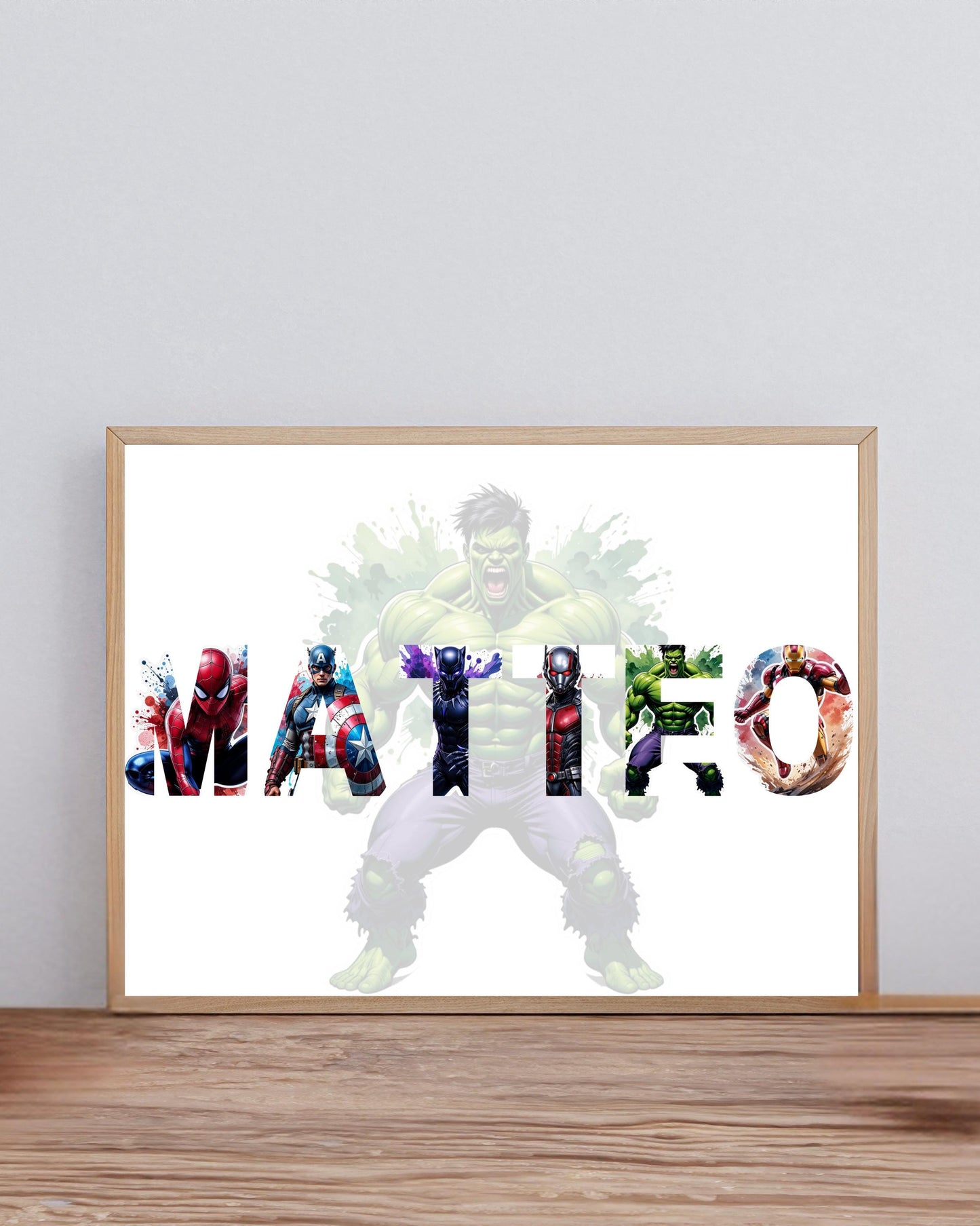 Affiche Avengers prénom Ma boutique