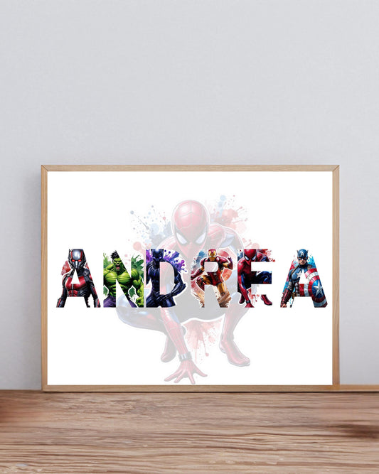 Affiche Avengers prénom Ma boutique